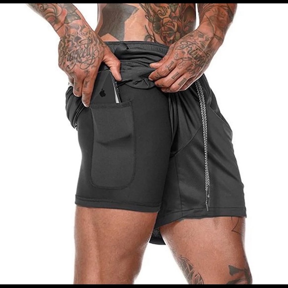 2 In 1 Athletic Shorts - Army green - Picture 5 of 6